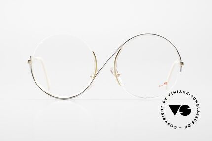Casanova FC9 Artful 80's Vintage Eyeglasses, designer piece: frame shaped like a horizontal "S", Made for Women