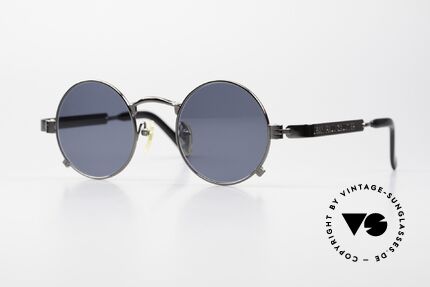 Jean Paul Gaultier 56-0102 Round Vintage Frame Steampunk, rare round 90's Jean Paul Gaultier designer sunglasses, Made for Men