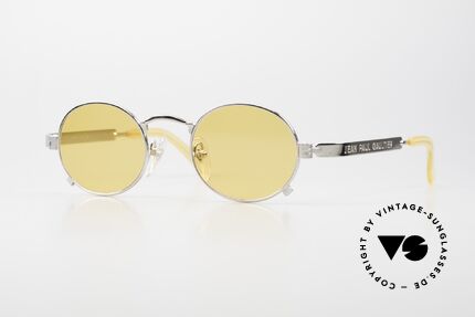 Jean Paul Gaultier 56-1173 Oval Vintage Frame Steampunk, oval round 90's Jean Paul Gaultier designer sunglasses, Made for Men