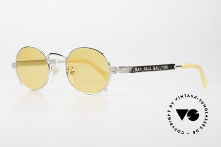 Jean Paul Gaultier 56-1173 Oval Vintage Frame Steampunk, outstanding craftsmanship from Japan; silver/chrome, Made for Men