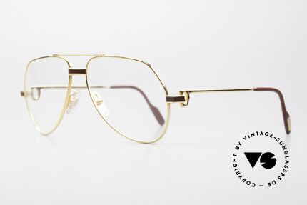 Cartier Vendome Laque - S 80's Luxury Eyeglass-Frame, this pair (with LAQUE decor) in SMALL size 56-14, 130, Made for Men and Women