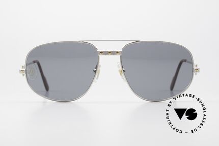 Cartier Romance Santos - XL Extra Large Palladium Shades, original Cartier vintage luxury sunglasses from 1988, Made for Men