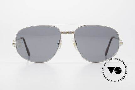 Cartier Romance Santos - XL Extra Large Palladium Shades, original Cartier vintage luxury sunglasses from 1988, Made for Men Cartier Romance Santos - XL Extra Large Palladium Shades, original Cartier vintage luxury sunglasses from 1988, Made for Men