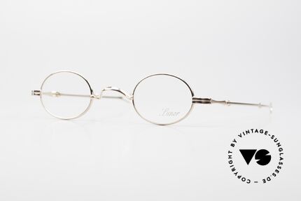Lunor I 04 Telescopic Rose Gold Limited Edition, very small oval Lunor frame with telescopic slide temple, Made for Men and Women