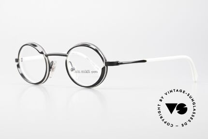 Alain Mikli 2150 / 01004 Small Round Designer Frame, with small black sun shields (blinds) around the lenses, Made for Men and Women