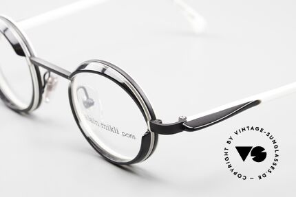Alain Mikli 2150 / 01004 Small Round Designer Frame, just fancy & chic; in size 42-26 (black & white colored), Made for Men and Women