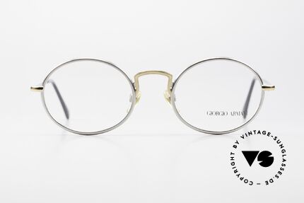 Giorgio Armani 156 Oval Eyeglasses From 1991, discreet oval metal frame in tangible top-quality, Made for Men and Women