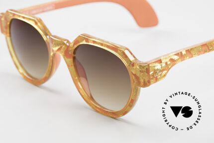 Christian LaCroix 7317 90's Ladies Designer Shades, the gold-red frame pattern looks like fireworks, Made for Women