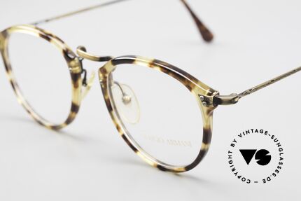 Giorgio Armani 318 True Vintage 90's Panto Glasses, amber / tortoise front & costly formed brass temples, Made for Men