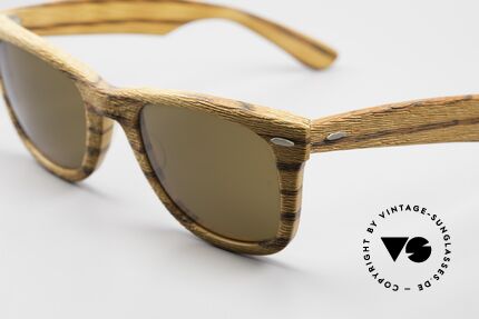 Ray Ban Wayfarer I Woodies B&L USA 80's Wood, rare wood-imitiation edition (Woodies); collectible, Made for Men and Women Ray Ban Wayfarer I Woodies B&L USA 80's Wood, rare wood-imitiation edition (Woodies); collectible, Made for Men and Women