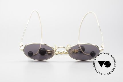 Jean Paul Gaultier 55-9673 Gold Plated Chains & Pearls, flexible gold-plated temples with chains and pearls, Made for Women