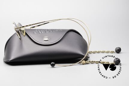 Jean Paul Gaultier 55-9673 Gold Plated Chains & Pearls, NO retro eyewear; an authentic old original from 1992, Made for Women