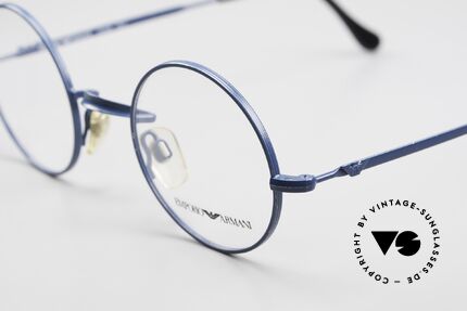 Giorgio Armani EA013 Small Round 90's Eyeglasses, the blue paintwork has minor signs of storage, Made for Men and Women