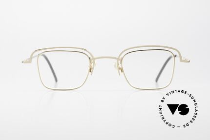 Theo Belgium Lait Men's Frame Gold Ladies Specs, rare model LAIT from the year 1996; size 42-27, Made for Men and Women