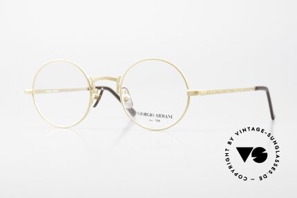 Giorgio Armani 128 Classic Round 80's Frame, rare vintage eyeglasses by famous Giorgio Armani, Made for Men and Women