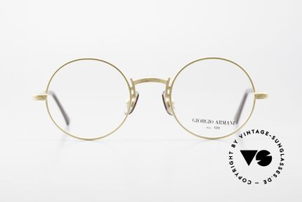 Giorgio Armani 128 Classic Round 80's Frame, discreet round framework; dulled-gold, size 46/21, Made for Men and Women