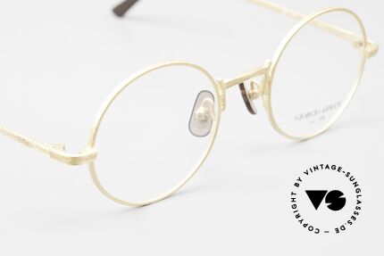 Giorgio Armani 128 Classic Round 80's Frame, the full frame is decorated with costly engravings, Made for Men and Women