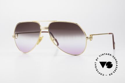Cartier Vendome LC - M Brown To Pink Gradient Lens, Cartier Vendome Aviator sunglasses from the 80's/90's, Made for Men and Women