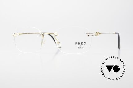 Fred Orcade F2 Square Rimless Luxury Glasses, Fred glasses, Orcade F2, 54/20 with orig. demo lenses, Made for Men