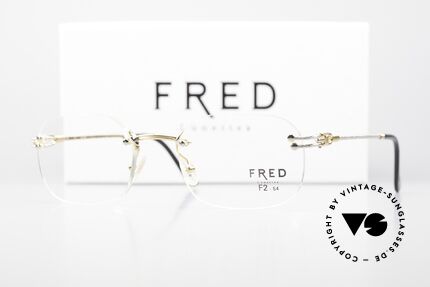 Fred Orcade F2 Square Rimless Luxury Glasses, Size: medium, Made for Men