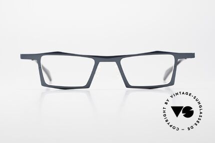 Theo Belgium Roubaix Dark Turquoise Metallic 2010, striking square vintage eyeglasses in size 43/21, Made for Men and Women
