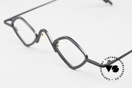 Theo Belgium Bar Women's Reading Eyeglasses, interesting design; frame is dull black finished, Made for Women