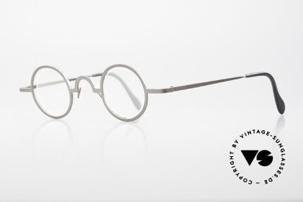 Theo Belgium Coco Rimless Round Glasses 1999, the lenses are fixed with a nylor thread (round style), Made for Men and Women
