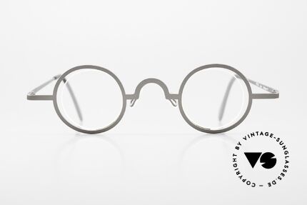 Theo Belgium Coco Rimless Round Glasses 1999, fancy model: "rimless" & "rimmed" at the same time, Made for Men and Women