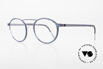 Lindberg 9739 Strip Titanium Round Glasses Double Bridge, roundish frame with striking "double bridge" design, Made for Men