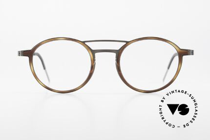 Lindberg 9739 Strip Titanium Round Double Bridge Glasses, model 9739, GR77, size 50-23, T407-135 & color 10, Made for Men