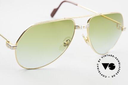 Cartier Vendome Santos - M Green To Blue Gradient Lens, 2. hand model, but in mint condition + orig. Cartier box, Made for Men and Women