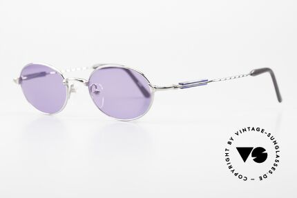 Jean Paul Gaultier 56-0022 Oval 90's Titanium Shades, titanium frame with small details; top-notch quality, Made for Men and Women