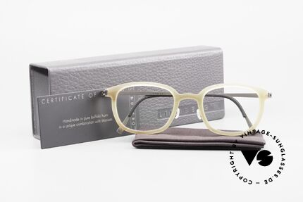 Lindberg Horn 1801 Buffalo Horn Titan Glasses, Size: small, Made for Men and Women