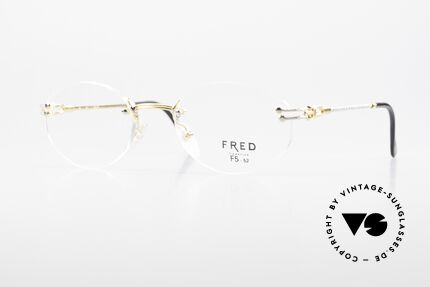 Fred Orcade F5 Oval Rimless Luxury Glasses, Fred glasses, Orcade F5, 52/20 with orig. demo lenses, Made for Men and Women