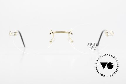 Fred Orcade F5 Oval Rimless Luxury Glasses, marine design (distinctive FRED) in top-notch quality!, Made for Men and Women