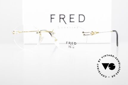 Fred Orcade F5 Oval Rimless Luxury Glasses, precious bicolor edition (rosé-gold & platinum-plated), Made for Men and Women