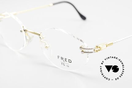 Fred Orcade F5 Oval Rimless Luxury Glasses, temples are twisted like a hawser; sailor's MUST HAVE!, Made for Men and Women