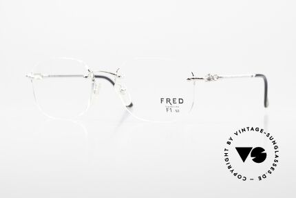 Fred Fidji F1 Rimless Luxury Frame Platinum, Fred glasses, model Fidji F1, 53/20, with DEMO lenses, Made for Men and Women