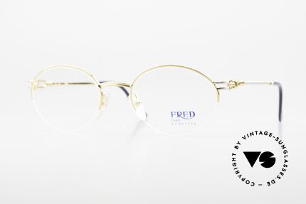 Fred Feroe Rare Oval Luxury Eyeglasses, rare vintage eyeglasses by Fred, Paris from the 1990s, Made for Men and Women