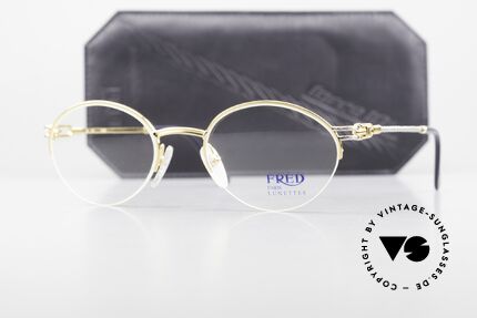 Fred Feroe - M Rare Oval Luxury Eyeglasses, with original Fred soft case & additional case by JPG, Made for Men and Women