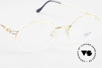 Fred Feroe Rare Oval Luxury Eyeglasses, NO RETRO, but a GOLD-PLATED original in size 51/21, Made for Men and Women