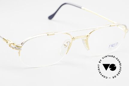 Fred Caravelle Luxury Men's Eyeglasses 80's, NO RETRO, but a GOLD-Plated original; in size 52/20, Made for Men