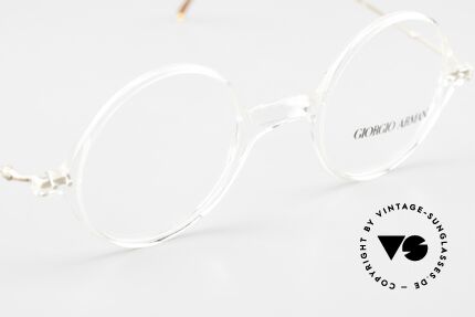 Giorgio Armani 365 Round Glasses Crystal 90's, unworn Giorgio Armani original from the mid. 90's, Made for Men and Women