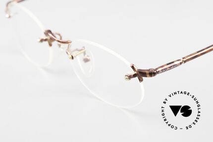 Giorgio Armani 195 Rimless Vintage Frame Oval, 1st class comfort thanks to flexible spring hinges, Made for Men and Women