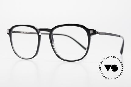 Mykita Pal Panto Glasses Square Unisex, classic black front with characteristic Mykita temples!, Made for Men and Women
