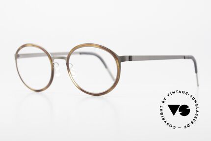 Lindberg 9740 Strip Titanium Oval Glasses Ladies & Gents, oval titanium frame with "tortoise/brown" inner rims, Made for Men and Women