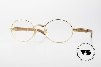 Cartier Giverny Oval Wood Eyeglasses 1990, precious oval CARTIER vintage eyeglasses from 1990, Made for Men and Women