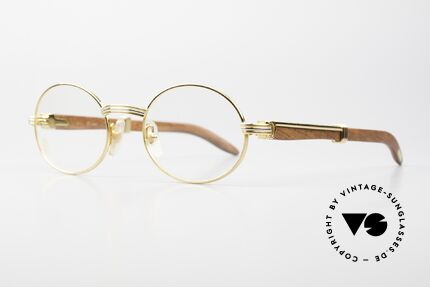 Cartier Giverny Oval Wood Eyeglasses 1990, model of the legendary 'PRECIOUS WOOD' collection, Made for Men and Women