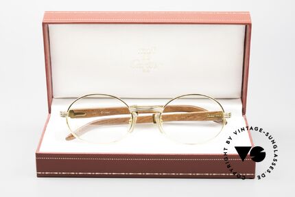 Cartier Giverny Oval Wood Eyeglasses 1990, Size: medium, Made for Men and Women