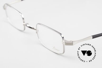 Lunor T3-E-AT PP Square Titan Frame Platinum, precious square model; reading glasses for gentlemen, Made for Men